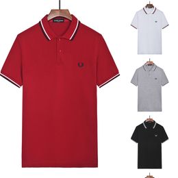 Men's Polos High quality 100% cotton casual fashion men's breathable street clothing top summer men's embroidered wheat short sleeved polo shirt 230412