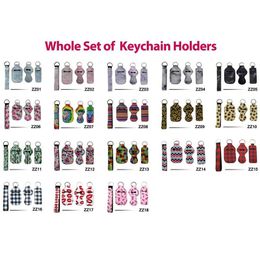 Neoprene Wristband Keychain Pendant Set Party Favor Hand Sanitizer Bottle Holder Fashion Printing lipstick Holder