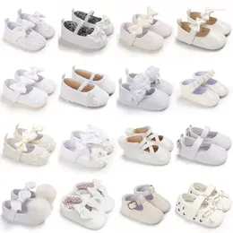 First Walkers Baby Girl Cotton Shoes Retro Toddlers Prewalkers White Baptism Infant Soft Bottom