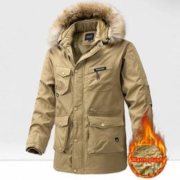 Mens Down Parkas Winter Jacket Men Thicken Fleece Jackets Male Streetwear Windbreaker Coat Detachable Hoodies Cottonpadded Man Clothing 231110