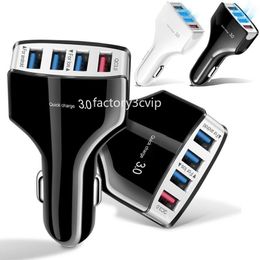 QC3.0 4 Usb Ports Fast Quick charging Car charger 5V 7A Car charger Auto power adapter for iphone 12 13 14 15 samsung s20 S23 S24 Htc F1