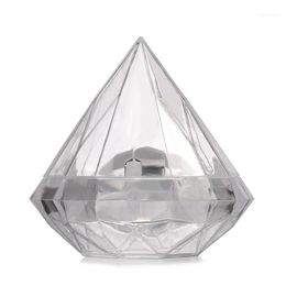 Gift Wrap 48pcs lot Transparent Plastic Diamond Shape Candy Box Clear Wedding Favour Boxes Holders Gifts Givea Boda1176A