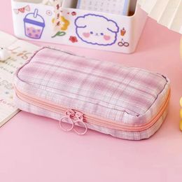 Student Large Capacity Pencil Case Girl Heart Cute Stationery Multi-Functional