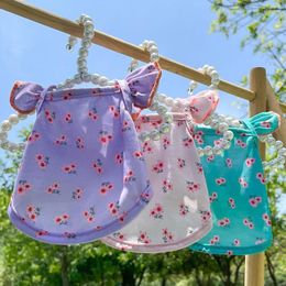 Dog Apparel Pet Small Flower Flying Sleeves And Medium-sized Dogs Pit Bull Cats Teddy Bichon Clothes Spring Summer Skirt