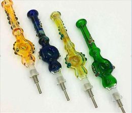 Glass NC Kit with Titanium nail Tips Dab Straw Oil Rigs Silicone Smoking Pipe glass pipe smoking accessories dab rig