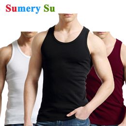 Men's Tank Tops 2 PCS/Lot Men 100% Cotton Solid Vest Male Breathable Sleeveless Slim Casual Undershirt Mens Gift 230412
