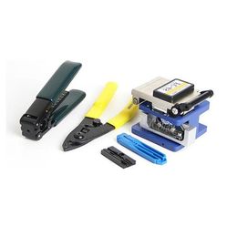 Freeshipping 10PCS Fiber Optic FTTH Tool Kit with FC-6S Fiber Cleaver and Optical Power Meter 1MW Visual Fault Locator Wire stripper CF Rfkw