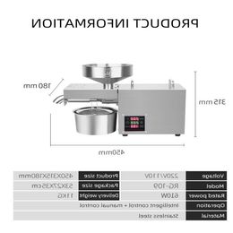 Freeshipping Automatic Household Oil Press Intelligent Temperature Control Stainless Steel Pressed Peanut Olive Flax Seed 220 / 110V Vbsiu