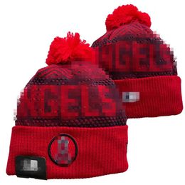 Angels Beanies Los Angels Beanie Cap Wool Warm Sport Knit Hat Baseball North American Team Striped Sideline USA College Cuffed Pom Hats Men Women