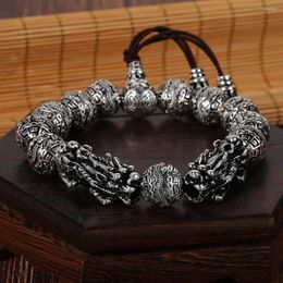 Strand Retro Viking Beads Men's Bracelet Silver-plated Blessing Charm Friendship Chain Bracelets For Women Bangle Accessories Jewelry