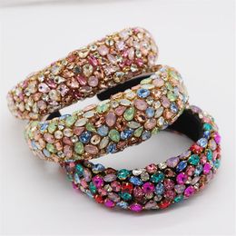 Baroque Full Crystal Headband Rhinestone Hair Bands for Women Colourful Diamond Headbands Hair Hoop Fashion Party Jewellery Accessori229I