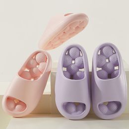 Slippers Leaking Massage Slippers Women The Bathroom Shower Antiskid Indoor House Platform Slides Thick Sole Hole Quickdrying Men Shoes 230412