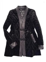 Women's Trench Coats Elegant Vintage Office Ladies Parkas Winter Thicken Long Sleeve Fashion Single Breasted V-Neck Slim Fit Women Velvet
