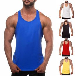 Men's Tank Tops Gym Men Muscle Sleeveless Shirt Bodybuilding Top Sport Fitness Workout Vest Training T Stringer Tees 230412