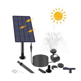 Garden Decorations 2.5W Solar Fountain Pump Water Kit Powered Fountains With 6 Nozzles Bird Bath For Outdoor Drop Delivery Home Patio Dhjbw