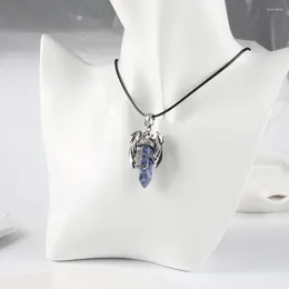 Pendant Necklaces Halloween Stone Winged Hexagonal Crystal Necklace Fashion Clavicle For Men And Girls Party Gift Jewelry