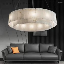 Chandeliers Customised Luxury Circular Alabaster Large Pendant Lamp Decoration For Living Room Futuristic Chandelier