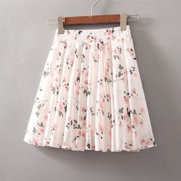 Skirts Summer Korean women's high waisted chiffon mini leather sweet women's elastic waist A-line umbrella shorts large swing shorts 230412