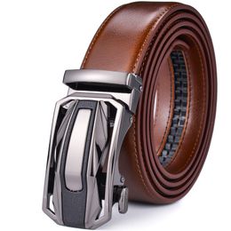 Belts Mens Leather Ratchet Belt Dress with Slide Click Automatic Buckle Plus Size 65cm To 160cm Luxury Ceinture 230412