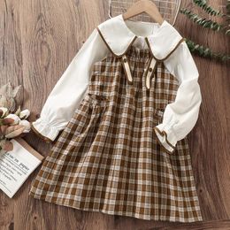 Clothing Sets Kids School Uniform Outfits Suits For Girls Children Clothes Shirt & Plaid Dress 2pcs Teenagers Costumes 4 6 8 10 12 Years