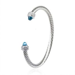 Classic DY Bracelet jewelry designer top fashion accessories 5MM Bracelets Popular Open Twisted Cord with Imitation Diamond Style DY Jewelry Accessories gift