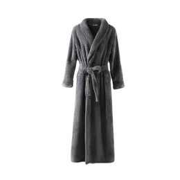 Autumn/Winter Coral velvet women's Nightgown Long European and American flannel bathrobe with velvet and thickened