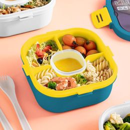 Dinnerware Sets 1200ml Lunch Bento Box Double Layer Salad Container For Adult/Kid Child Student Outdoor Camping Picnic Microwave