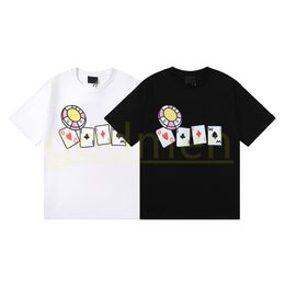 Designer Men T Shirt Luxury Man Woman Cartoon Poker Pattern Print Tees Mens Short Sleeves Polos Clothes Size S-XL