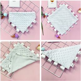 Wholesale 10x10inch Sublimation White Baby Scarf Polyester Heat Transfer Table Napkin 25.5x25.5cm Triangular scarf A12