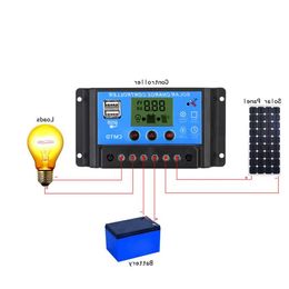 Freeshipping 10A 12V/24V LCD Solar Charge Controller with Auto Regulator Timer for Solar Panel Battery Lamp LED Lighting Overload Prote Qsjw