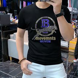 DTE68 IB comfortable designer t shirt summer white short sleeve cheetah men tshirt tee mens clothes