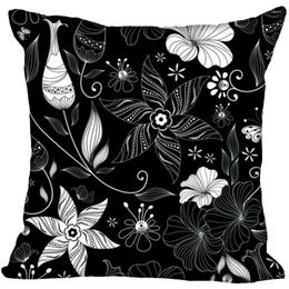 Pillow Case Custom Pillowcase Black And White Pattern Zipper Cover 35X35 45X45 60X60cm(Two Sides) Print Your Pictures Cases