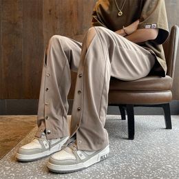 Men's Pants KAPMENTS Streetwear Hole Designer Sweatpants 2023 Men Y2k Harajuku Stacked Overalls Japanese Korean Fashions Joggers
