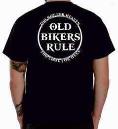 Men's T Shirts Fashion Street Wear T-Shirt Clothes Short Sleeve Funny Motorcycle "Old Bikers Rule" Custom Clothing Tee Shirt