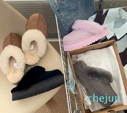 Cotton Warm Platform Sandal Womens Shoes Fur Furry Fluffy Slipper Snow Boots