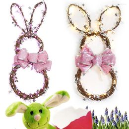 Decorative Flowers Happy Easter Garden Door Wall Decoration Artificial Handmade Wreath Hanging Ornament Hang Decor