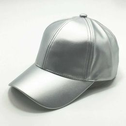 Ball Caps Girls Ladies Faux Leather hat Adjustable baseball cap Sun hats Men Adult Sports hip hop snapbk hats Trucker hats P230412