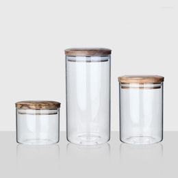 Storage Bottles Simple Glass Bottle For Whole Grains Transparent Jar With Lid European Style Kitchen Tea Coffee Bean Sealed