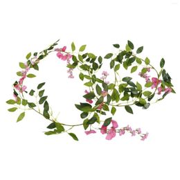 Decorative Flowers 2Pcs 7Ft/Pcs Artificial Wisteria Vine Flower Garland Rattan Hanging For Outdoor Ceremony Pink