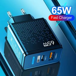 65W USB C Charger PD Type C Fast Charging QC 3.0 Wall Chargers Adapter US EU UK Plugs For Samsung s22 Utral Xiaomi