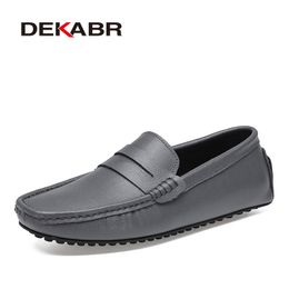 Dress Shoes DEKABR Loafers Shoes Men Fashion Shoes Spring Comfy Men's Flats Moccasins Classic Original Leather Men Casual Shoes 230412
