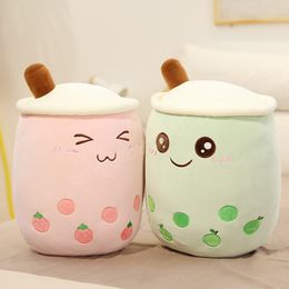 25-35cm Cartoon Bubble Tea Cup Shaped Pillow Real-life Stuffed Soft Back Cushion Funny Food Gifts for Kids Girlfriend Birthday