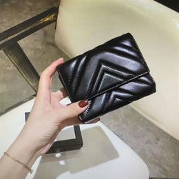 Designers Short Wallet Lady High Quality Fashion Women Coin Purse Pouch Quilted Real Leather Luxurys Woman Wallets Main Credit Car200f