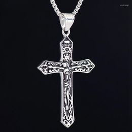 Pendant Necklaces Quality Titanium Steel Jesus Cross Necklace Christian Amulet Crosses Men's Religious Jewellery Ornament Item NO.: LP1315