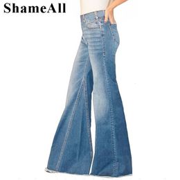 Women's Jeans Vintage Y2K Fringe Tassel Low-rise Slim Hip Bell-bottom Mom Jeans Streetwear Loose Wide Leg Distressed Flare Melody Denim Pants 230412