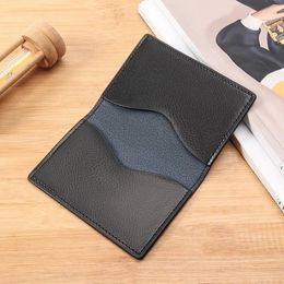 Card Holders Simple Bifold Wallet For Men Genuine Leather Slim Holder Luxury Small Male Mini Purse Thin