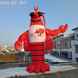 Customized 5m H Inflatable Lobster Model Crayfish Mockup with Free Blower for Decoration or Promotion in Restaurant