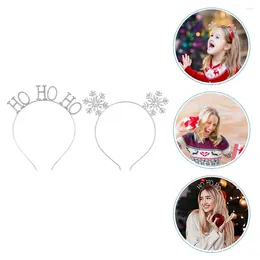 Bandanas 2 Pcs Christmas Snowflake Headband Girls Presents Hair Accessory Simple Hairband Ornament Zinc Alloy Hoop Xmas Decor