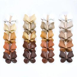 Hair Accessories 5pcs/set Cute PU LeatherButterfly Clips For Girls Sweet Kids Hairpins Barrette Headwear Ornament Clip