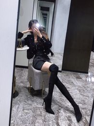 Star style Stretch Women Thigh high boots Elastic Slim Over the knee Boots Autumn Winter High heels Long Boots Shoes
